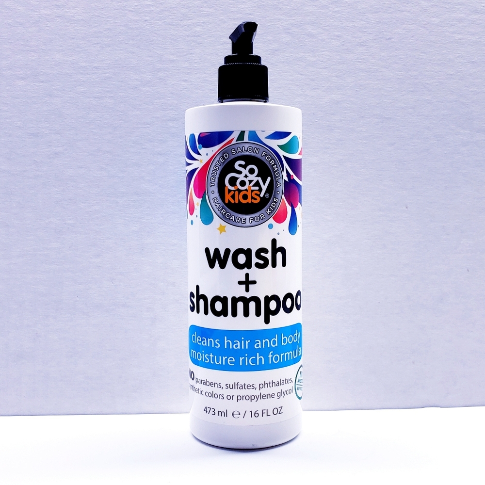 SoCozy Wash + Shampoo For Kids Cleans Hair and Body, 16 Fl Oz